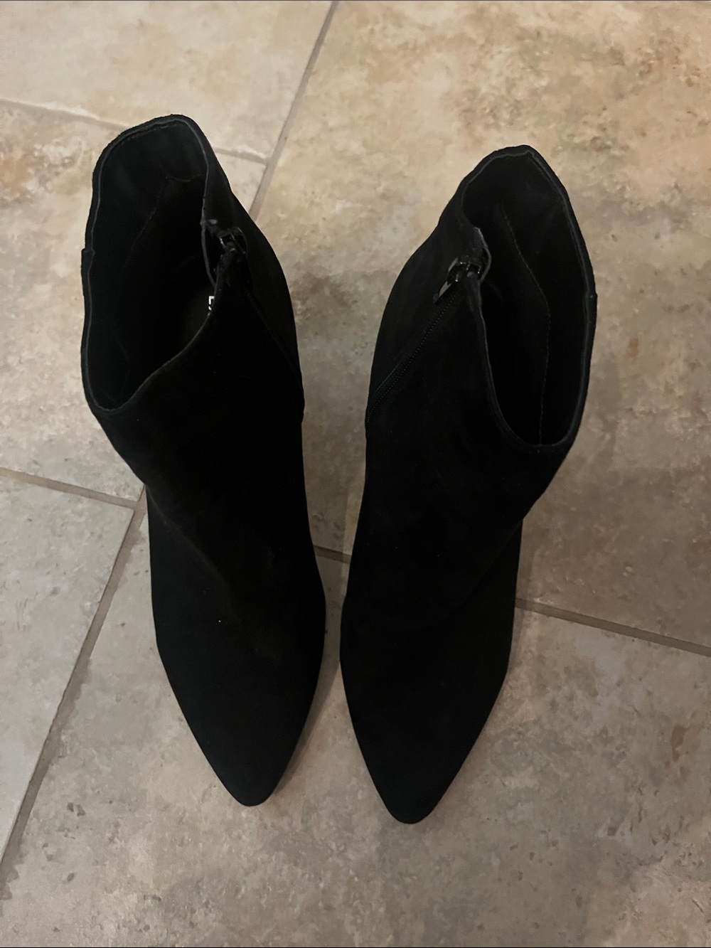Express Black Pointed Toe Suede Ankle Booties